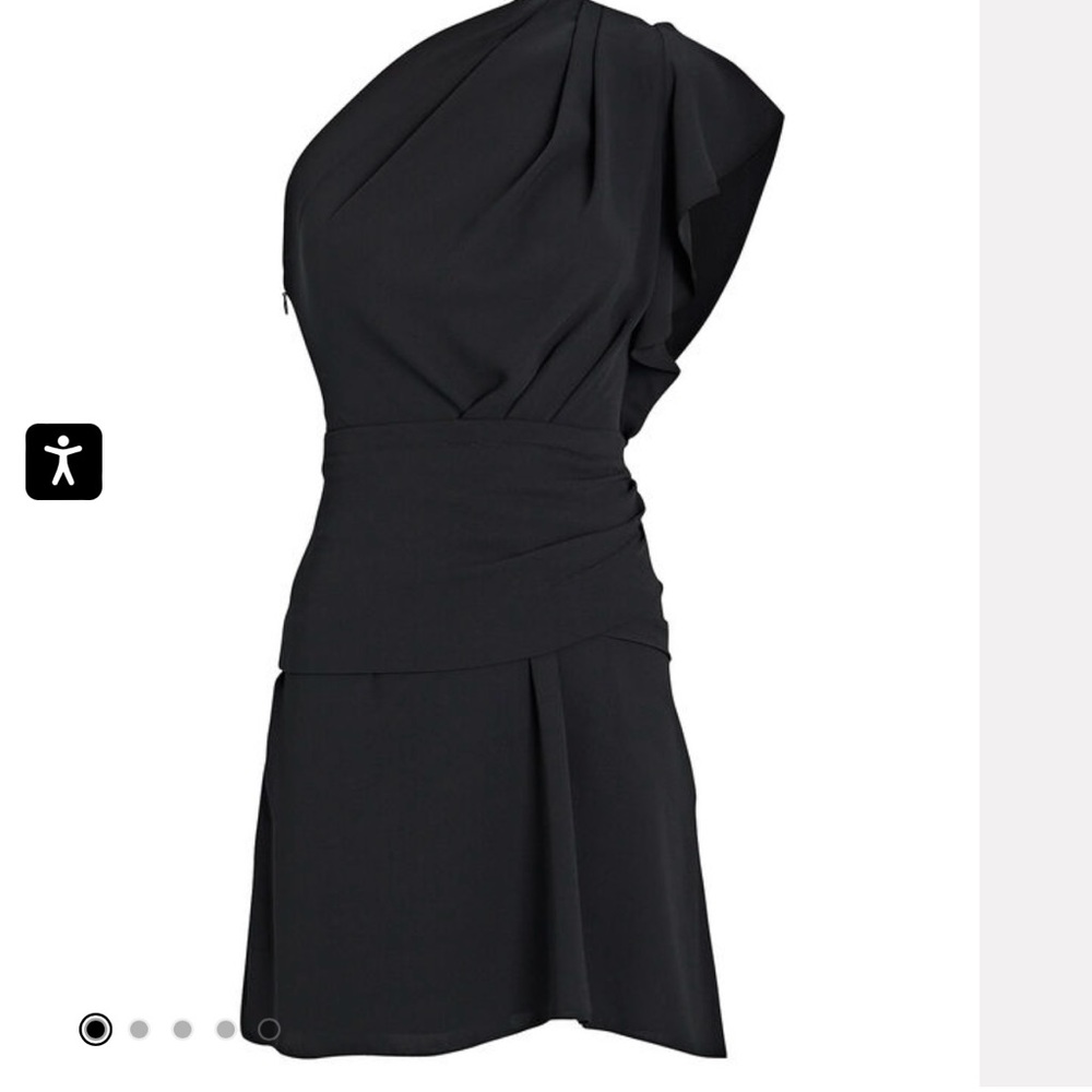 IRO Black One-Shoulder Ruffle Mini Dress - Picture 4 of 6